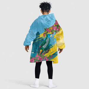 Saint Lucia Afro Kid Wearable Blanket Hoodie Tropical Vibes