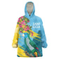 Saint Lucia Afro Kid Wearable Blanket Hoodie Tropical Vibes