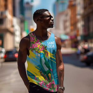 Saint Lucia Afro Men Tank Top Tropical Vibes