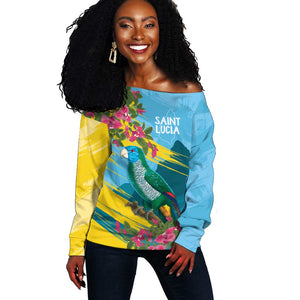Saint Lucia Afro Off Shoulder Sweater Tropical Vibes