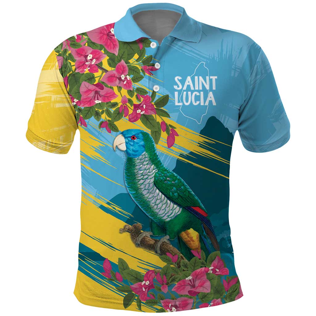 Saint Lucia Afro Polo Shirt Tropical Vibes