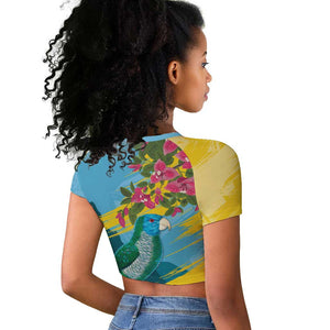 Saint Lucia Afro Raglan Cropped T shirt Tropical Vibes