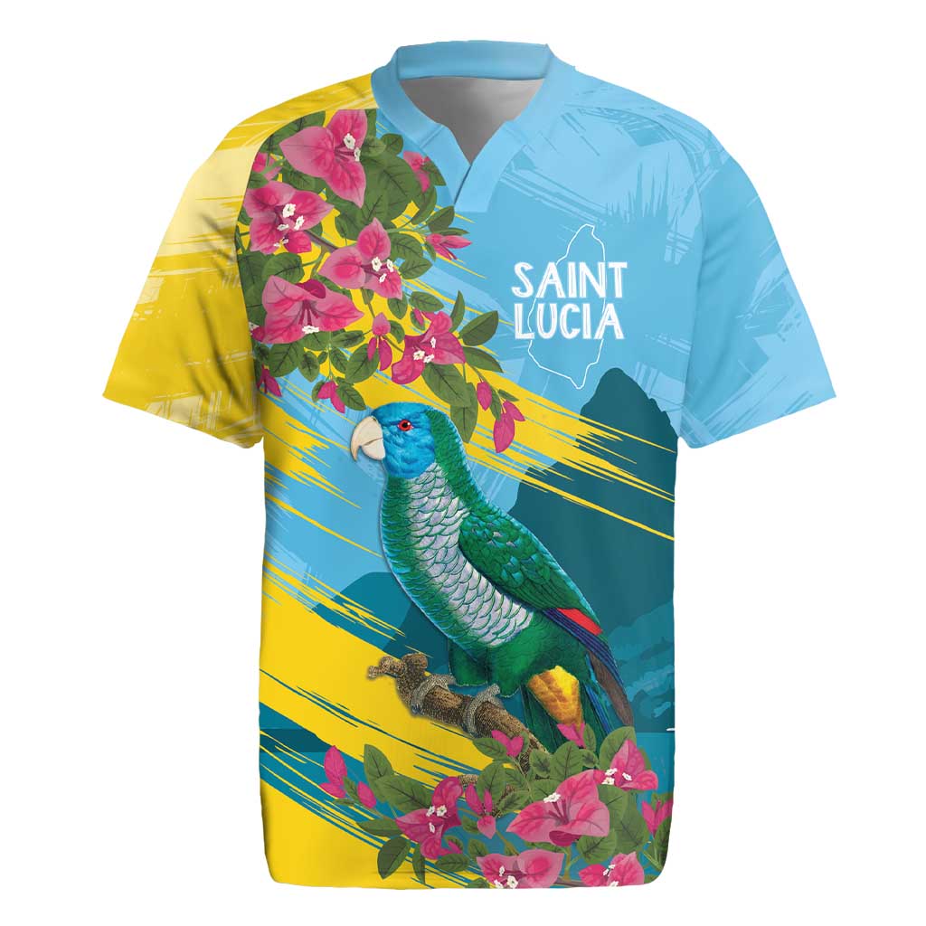 Saint Lucia Afro Rugby Jersey Tropical Vibes