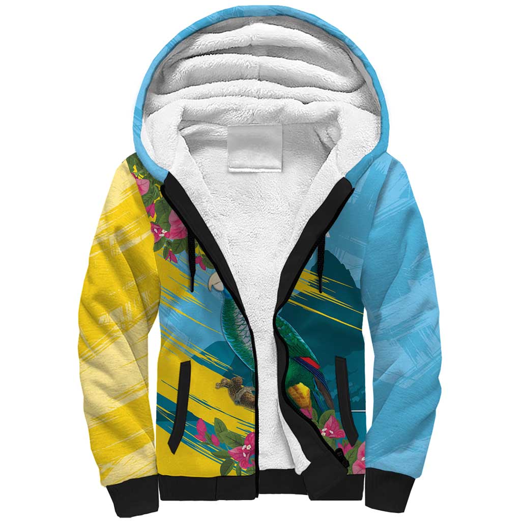 Saint Lucia Afro Sherpa Hoodie Tropical Vibes