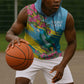 Saint Lucia Afro Sleeveless Hoodie Tropical Vibes - African Pride