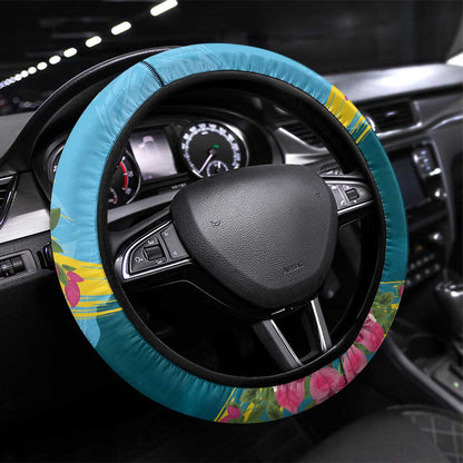 Saint Lucia Afro Steering Wheel Cover Tropical Vibes