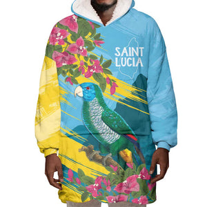 Saint Lucia Afro Wearable Blanket Hoodie Tropical Vibes