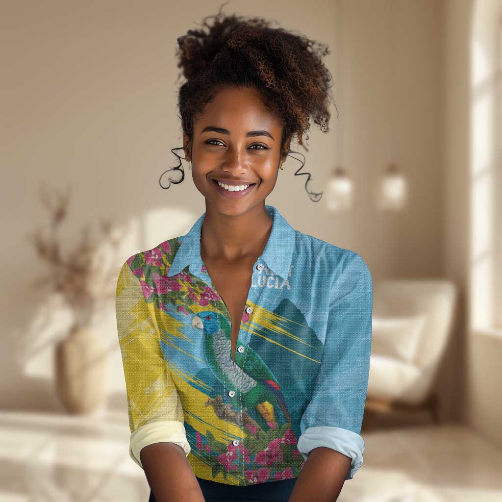 Saint Lucia Afro Women Casual Shirt Tropical Vibes
