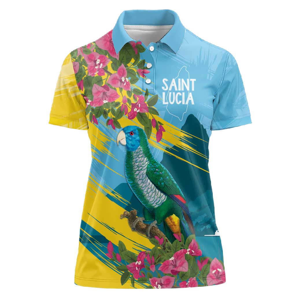 Saint Lucia Afro Women Polo Shirt Tropical Vibes