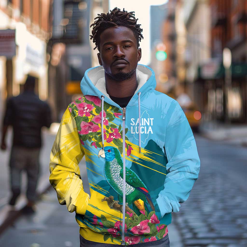 Saint Lucia Afro Zip Hoodie Tropical Vibes