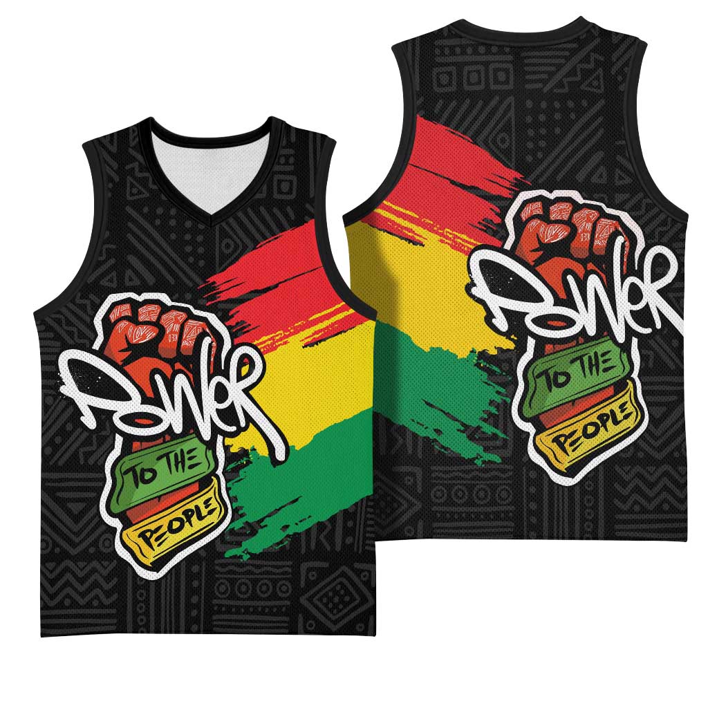 Juneteenth Basketball Jersey Power To The People LT7