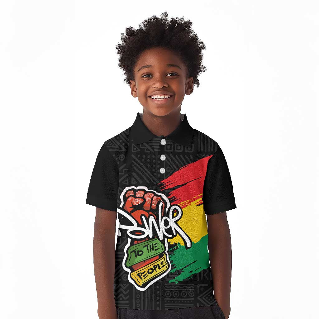 Juneteenth Kid Polo Shirt Power To The People