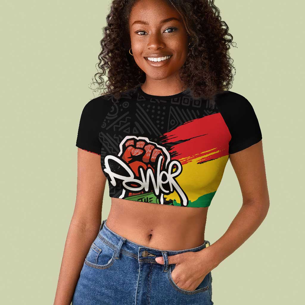 Juneteenth Raglan Cropped T shirt Power To The People