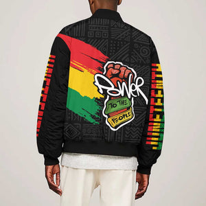 Juneteenth Sleeve Zip Bomber Jacket Power To The People