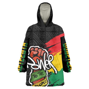 Juneteenth Wearable Blanket Hoodie Power To The People