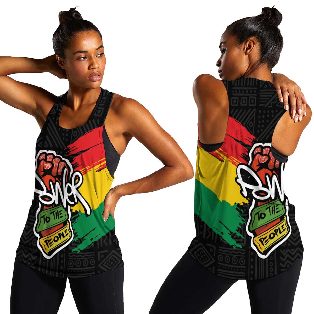 Juneteenth Women Racerback Tank Power To The People