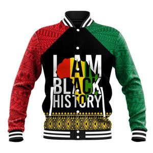 Juneteenth Baseball Jacket Mix African Pattern - I Am Black History LT7