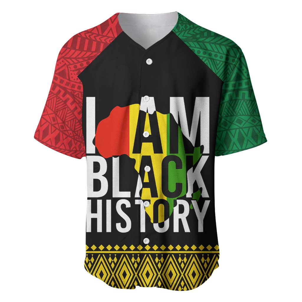 Juneteenth Baseball Jersey Mix African Pattern - I Am Black History