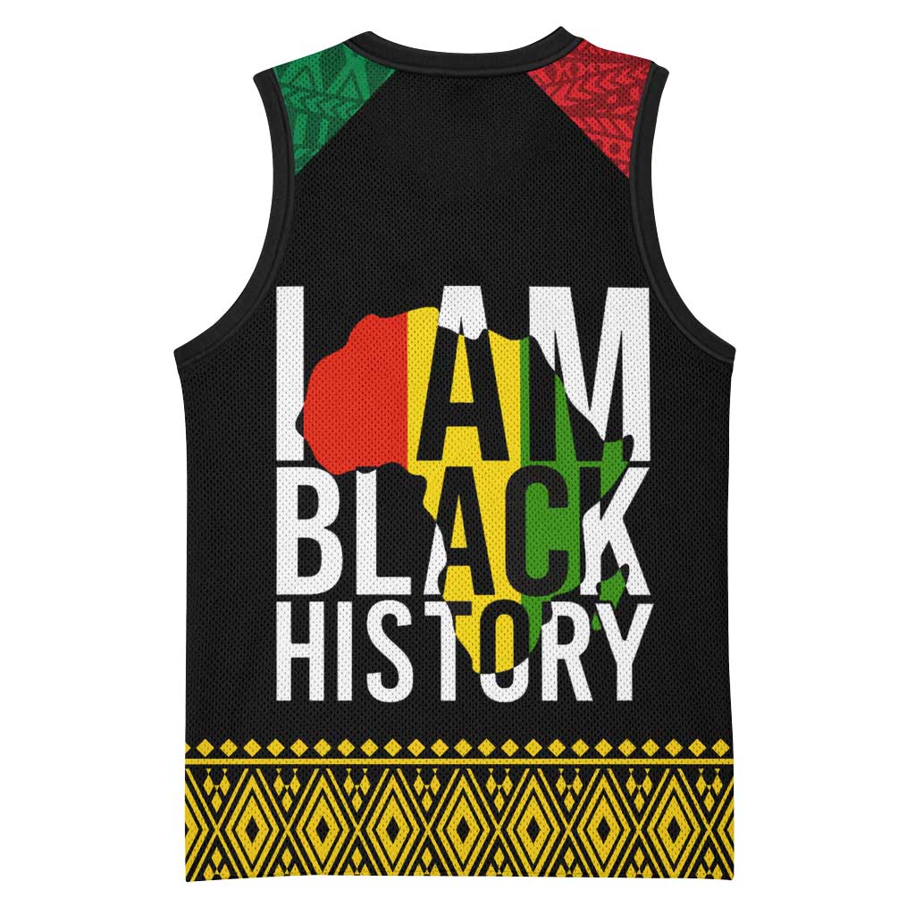 Juneteenth Basketball Jersey Mix African Pattern - I Am Black History LT7