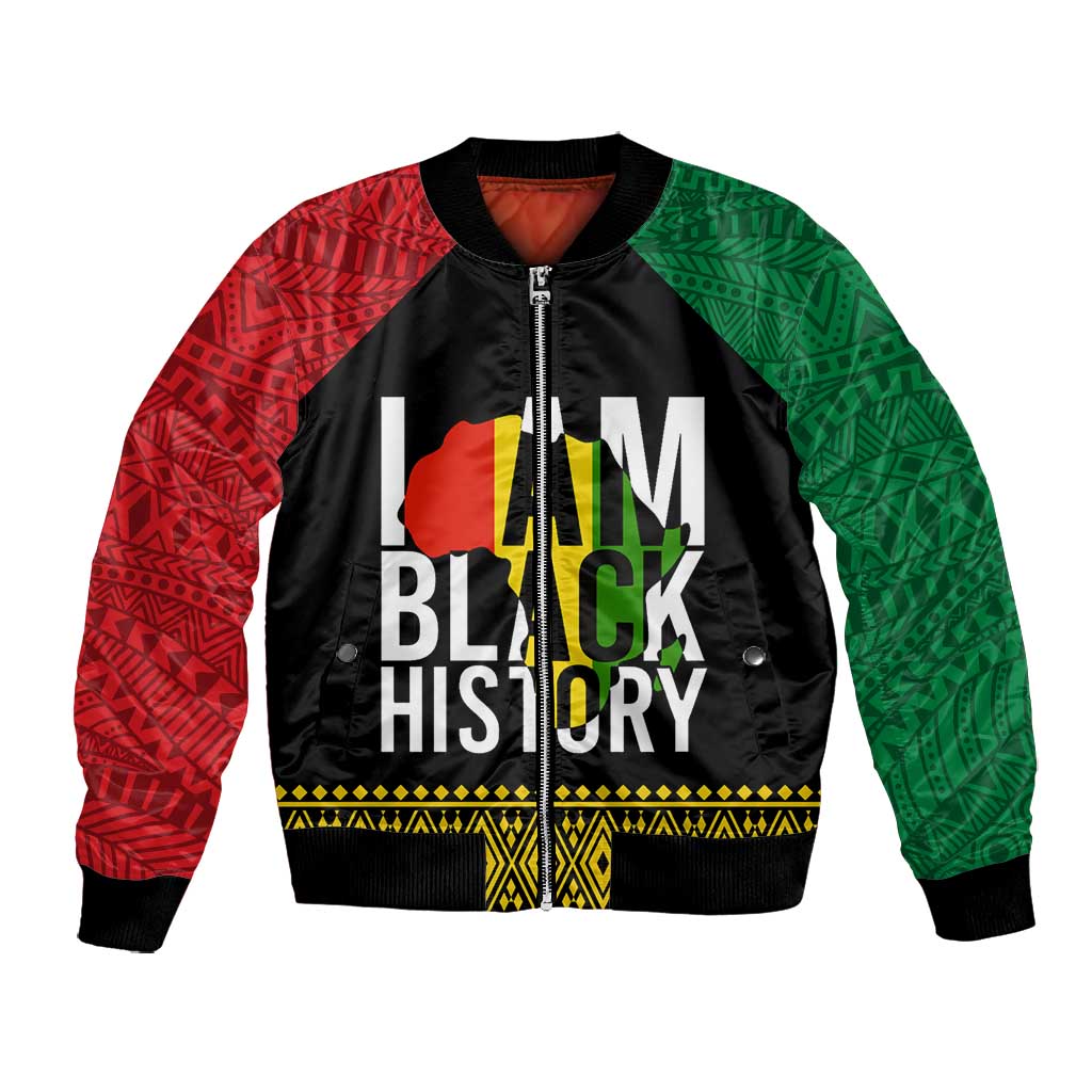 Juneteenth Bomber Jacket Mix African Pattern - I Am Black History