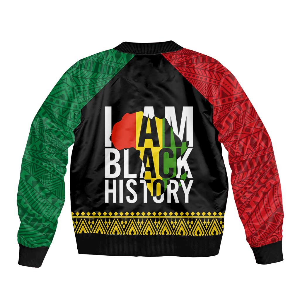 Juneteenth Bomber Jacket Mix African Pattern - I Am Black History
