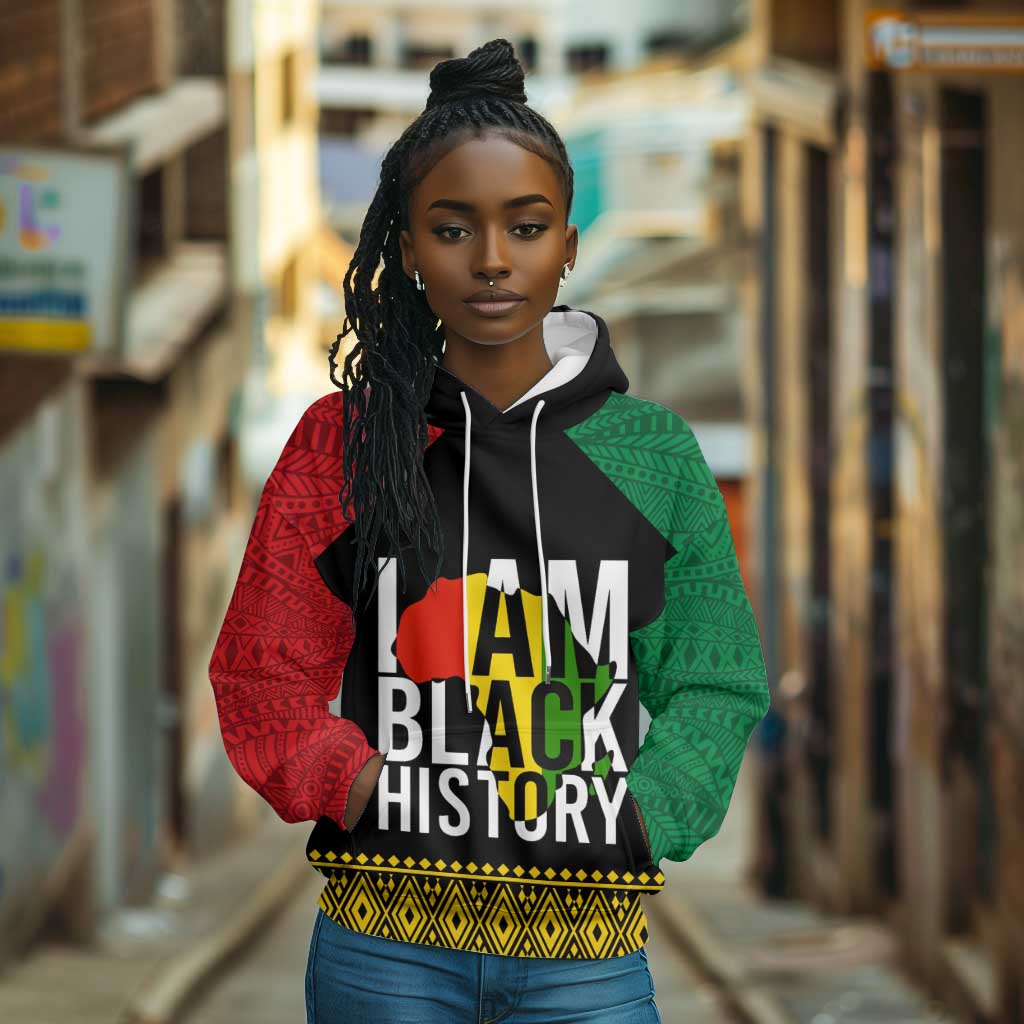 Juneteenth Hoodie Mix African Pattern - I Am Black History
