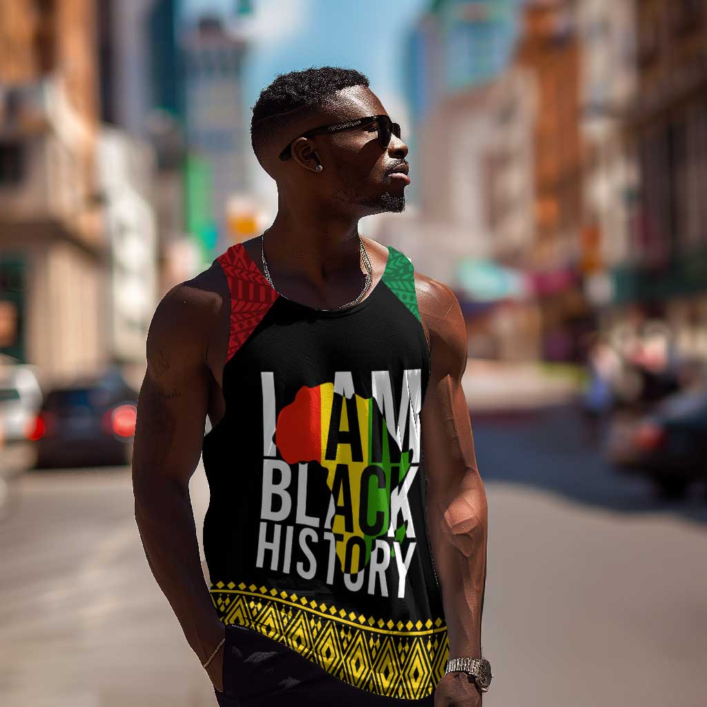 Juneteenth Men Tank Top Mix African Pattern - I Am Black History