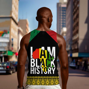 Juneteenth Men Tank Top Mix African Pattern - I Am Black History