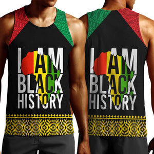 Juneteenth Men Tank Top Mix African Pattern - I Am Black History