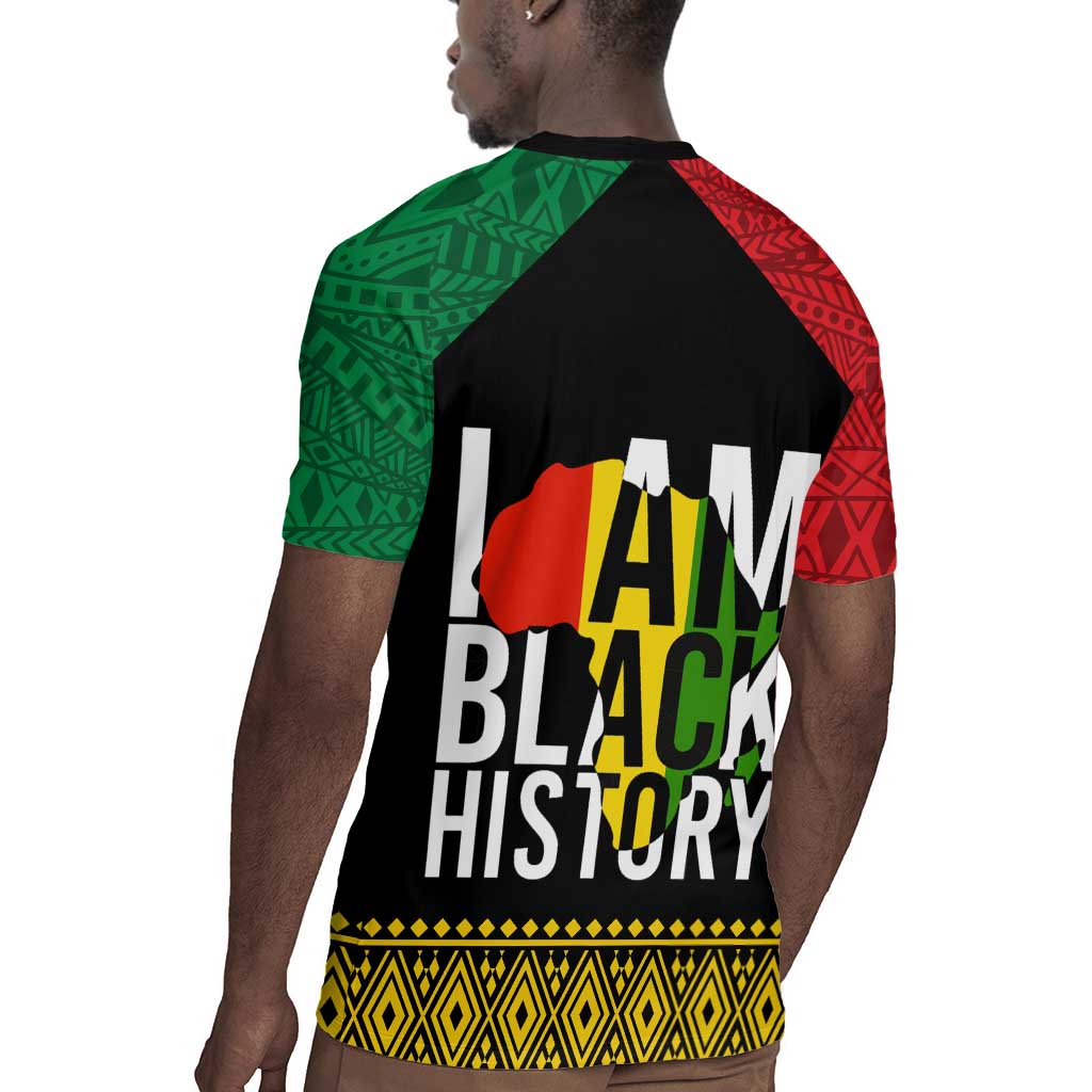 Juneteenth Rugby Jersey Mix African Pattern - I Am Black History