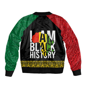 Juneteenth Sleeve Zip Bomber Jacket Mix African Pattern - I Am Black History