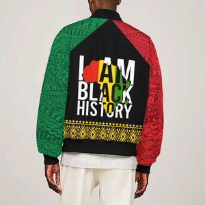 Juneteenth Sleeve Zip Bomber Jacket Mix African Pattern - I Am Black History