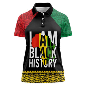 Juneteenth Women Polo Shirt Mix African Pattern - I Am Black History