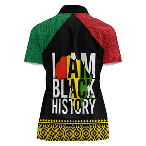 Juneteenth Women Polo Shirt Mix African Pattern - I Am Black History