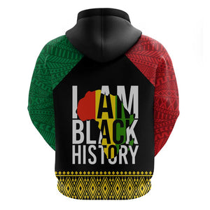 Juneteenth Zip Hoodie Mix African Pattern - I Am Black History