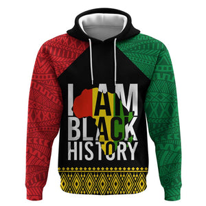 Juneteenth Zip Hoodie Mix African Pattern - I Am Black History