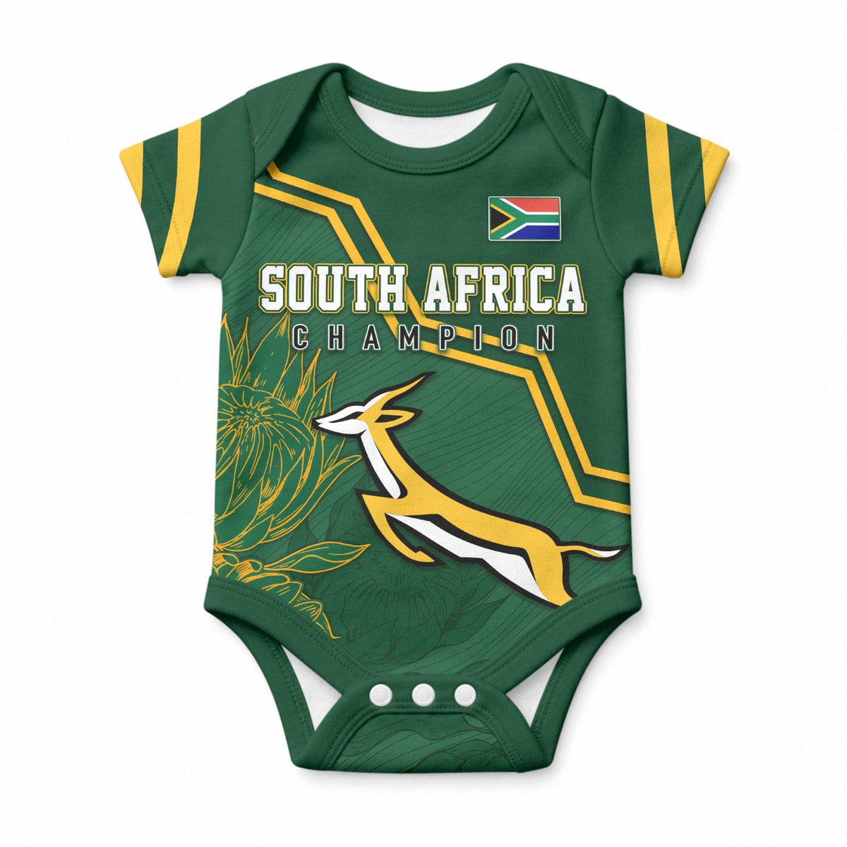 South Africa Rugby 2023 Custom Baby Onesie Champions GO Bokke