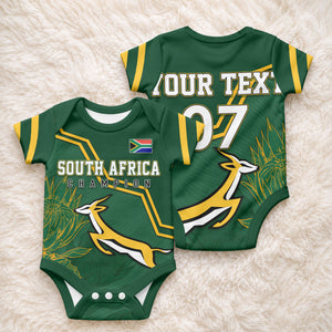 South Africa Rugby 2023 Custom Baby Onesie Champions GO Bokke