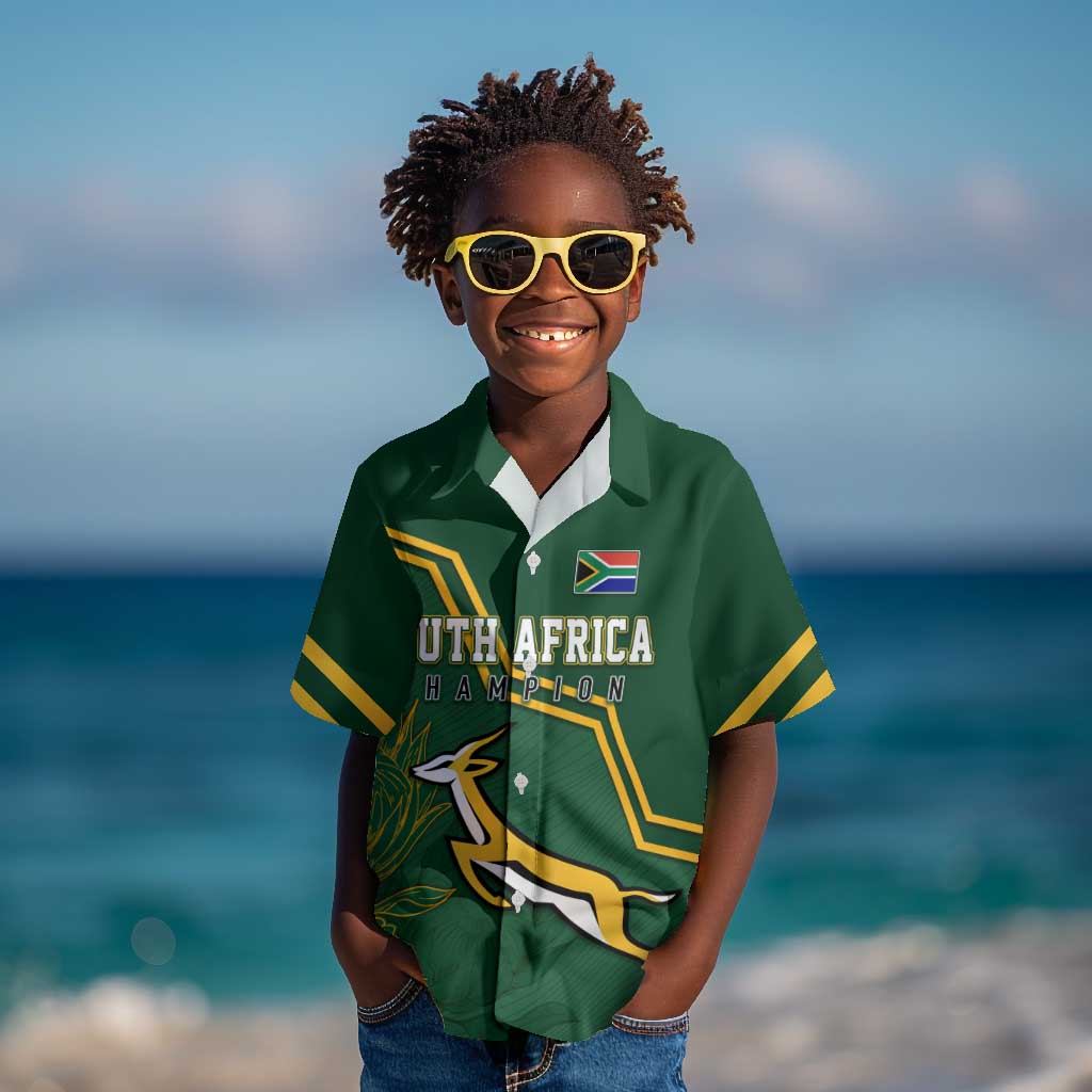 South Africa Rugby Kid Hawaiian Shirt Champions GO Bokke