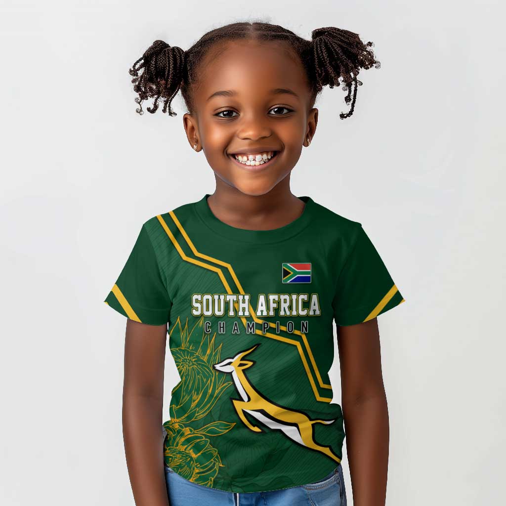 South Africa Rugby Kid T shirt Champions GO Bokke