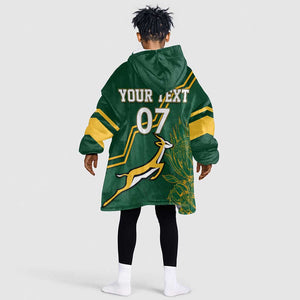 South Africa Rugby Kid Wearable Blanket Hoodie Champions GO Bokke