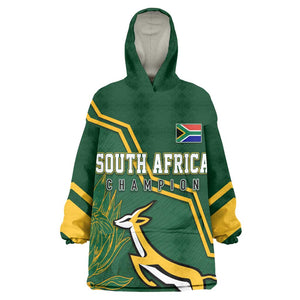 South Africa Rugby Kid Wearable Blanket Hoodie Champions GO Bokke