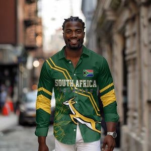 South Africa Rugby Long Sleeve Button Shirt Champions GO Bokke