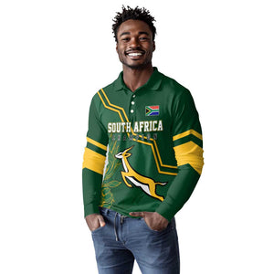 South Africa Rugby Long Sleeve Polo Shirt Champions GO Bokke