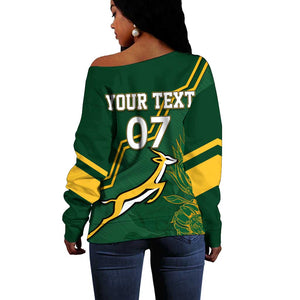 South Africa Rugby Off Shoulder Sweater Champions GO Bokke