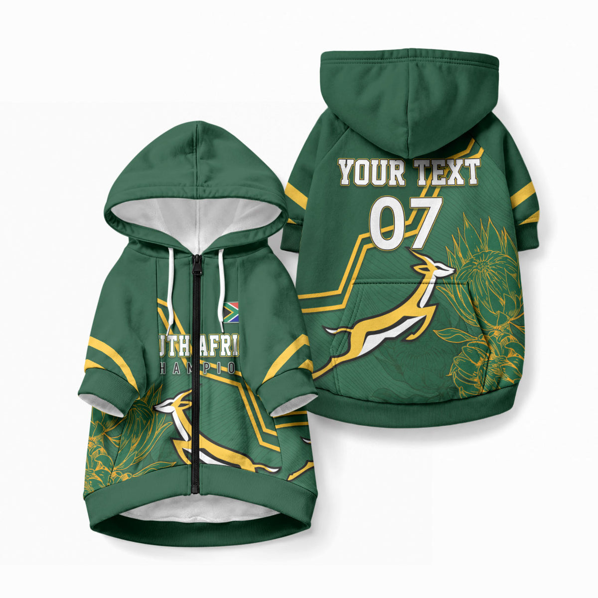 South Africa Rugby 2023 Custom Pet Hoodie Champions GO Bokke
