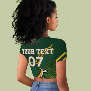 South Africa Rugby Raglan Cropped T shirt Champions GO Bokke