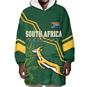 South Africa Rugby Wearable Blanket Hoodie Champions GO Bokke