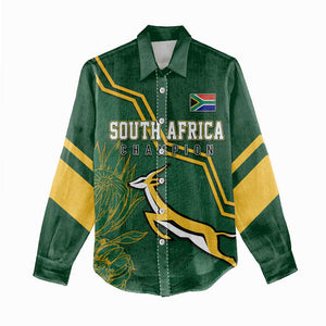 South Africa Rugby Women Casual Shirt Champions GO Bokke