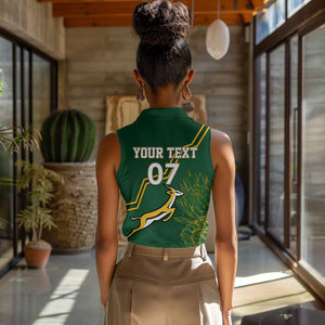 South Africa Rugby Women Sleeveless Polo Shirt Champions GO Bokke